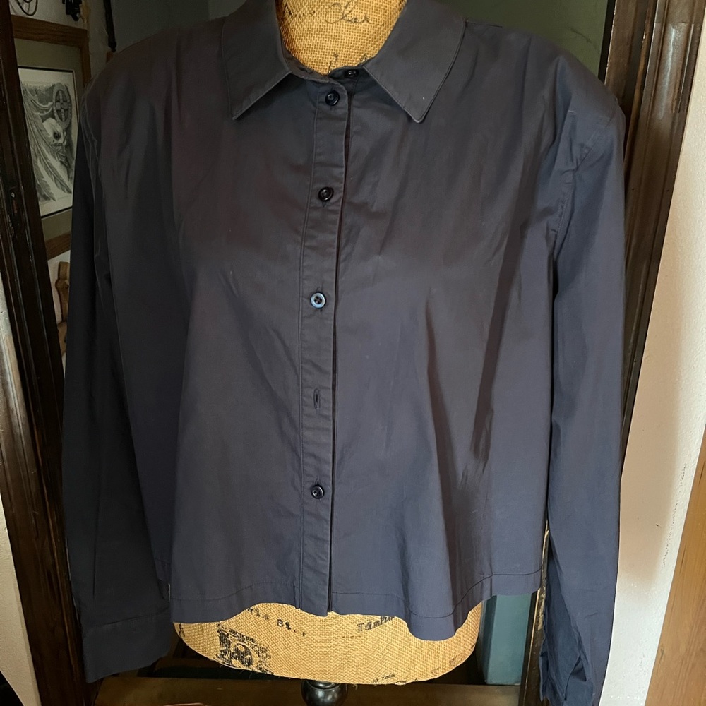 L'Academie Dark Blue Button-Down Shirt